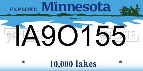 IA9O155 Minnesota License Plate
