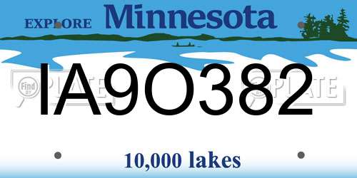 IA9O382 Minnesota License Plate
