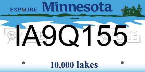 IA9Q155 Minnesota License Plate