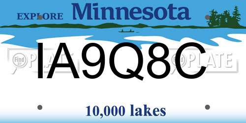IA9Q8C Minnesota License Plate