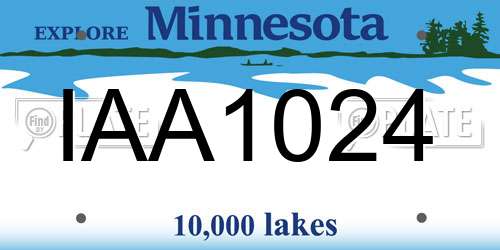 IAA1024 Minnesota License Plate
