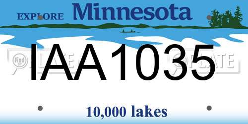 IAA1035 Minnesota License Plate