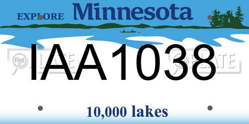 IAA1038 Minnesota License Plate