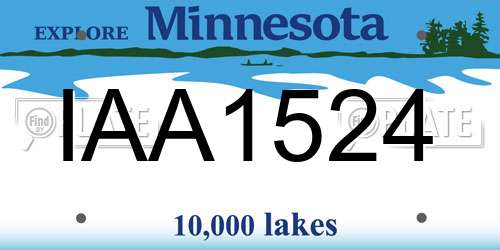 IAA1524 Minnesota License Plate