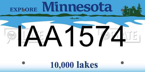 IAA1574 Minnesota License Plate