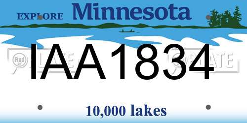 IAA1834 Minnesota License Plate