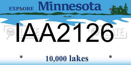 IAA2126 Minnesota License Plate