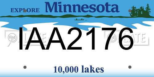 IAA2176 Minnesota License Plate