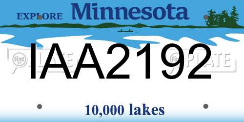 IAA2192 Minnesota License Plate