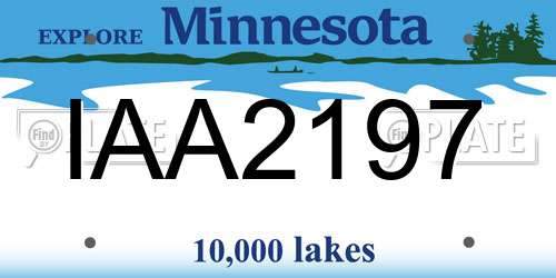 IAA2197 Minnesota License Plate