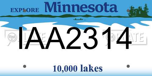 IAA2314 Minnesota License Plate