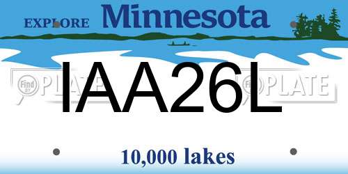 IAA26L Minnesota License Plate