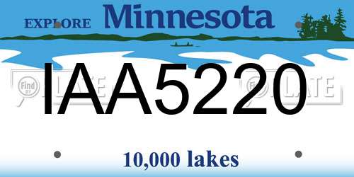 IAA5220 Minnesota License Plate