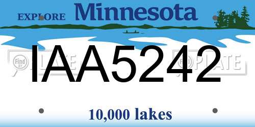 IAA5242 Minnesota License Plate