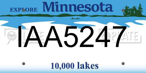 IAA5247 Minnesota License Plate