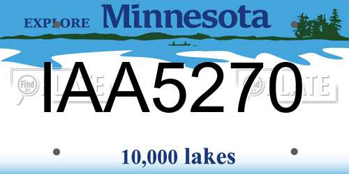 IAA5270 Minnesota License Plate