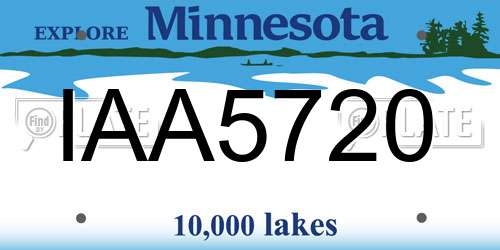 IAA5720 Minnesota License Plate
