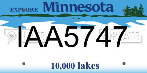 IAA5747 Minnesota License Plate