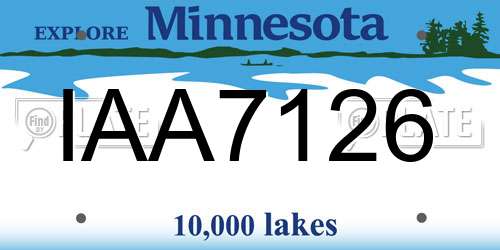 IAA7126 Minnesota License Plate