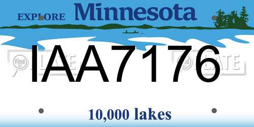 IAA7176 Minnesota License Plate