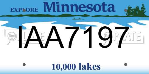 IAA7197 Minnesota License Plate