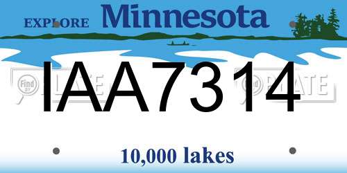 IAA7314 Minnesota License Plate