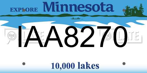IAA8270 Minnesota License Plate