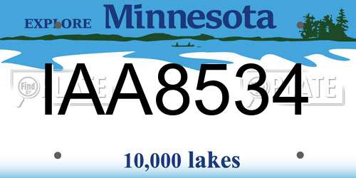 IAA8534 Minnesota License Plate