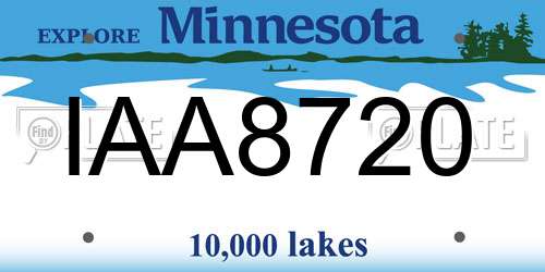 IAA8720 Minnesota License Plate