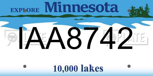 IAA8742 Minnesota License Plate