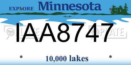IAA8747 Minnesota License Plate