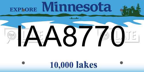 IAA8770 Minnesota License Plate