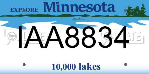 IAA8834 Minnesota License Plate