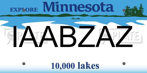 IAABZAZ Minnesota License Plate