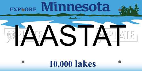 IAASTAT Minnesota License Plate