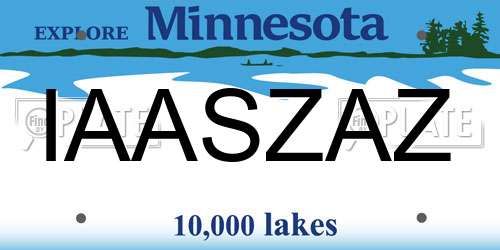 IAASZAZ Minnesota License Plate