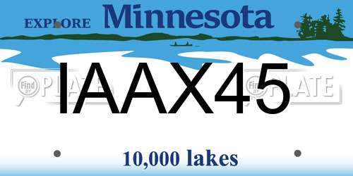 IAAX45 Minnesota License Plate