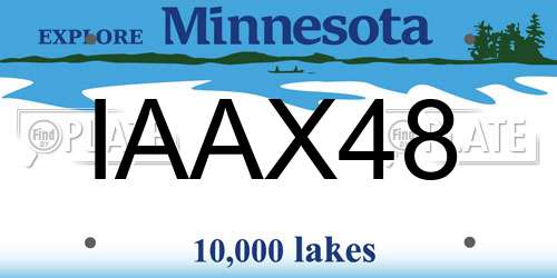 IAAX48 Minnesota License Plate