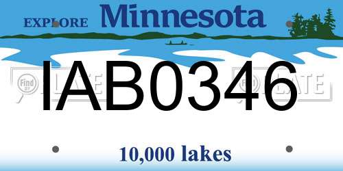 IAB0346 Minnesota License Plate