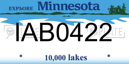 IAB0422 Minnesota License Plate