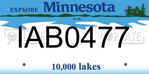 IAB0477 Minnesota License Plate