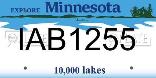 IAB1255 Minnesota License Plate