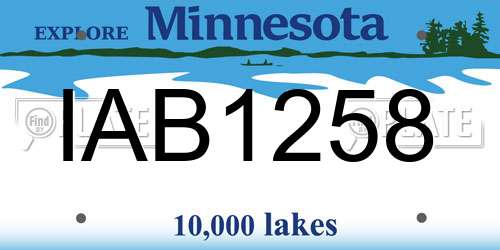 IAB1258 Minnesota License Plate