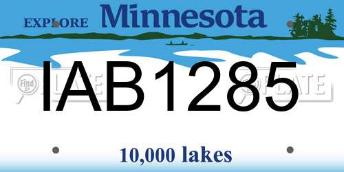 IAB1285 Minnesota License Plate