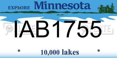 IAB1755 Minnesota License Plate