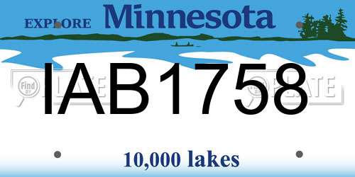 IAB1758 Minnesota License Plate