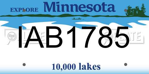 IAB1785 Minnesota License Plate