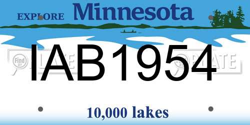 IAB1954 Minnesota License Plate