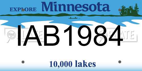 IAB1984 Minnesota License Plate