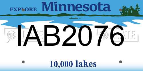 IAB2076 Minnesota License Plate